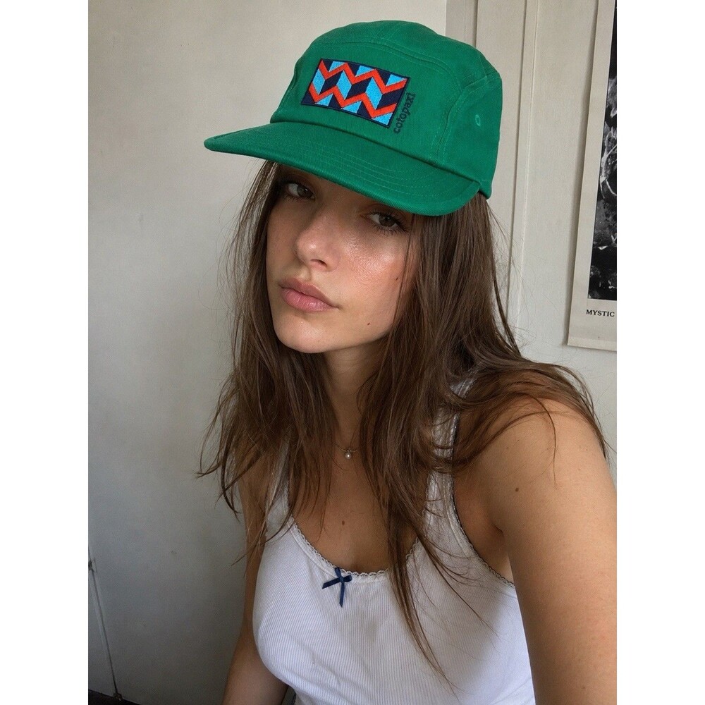 Cotopaxi Zig Zag Gear for Good 5 Panel Hat Green Geometric Patch Unisex Cotton